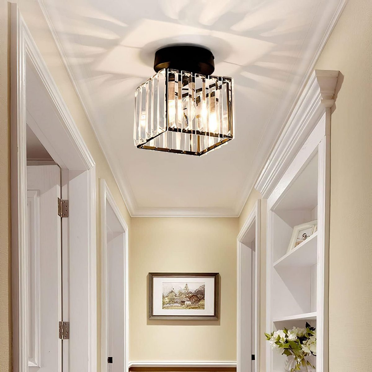 Flush Mount Ceiling Light 1-Light Modern Design-Lighting > Ceiling Lights-casanuva-Black-Square(D26*30CM)-1 Piece-casanuva