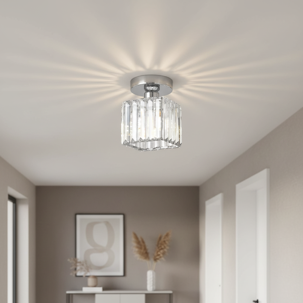 Flush Mount Ceiling Light 1-Light Modern Design-Lighting > Ceiling Lights-casanuva-Silver-Square(D13*17cm)-1 Piece-casanuva