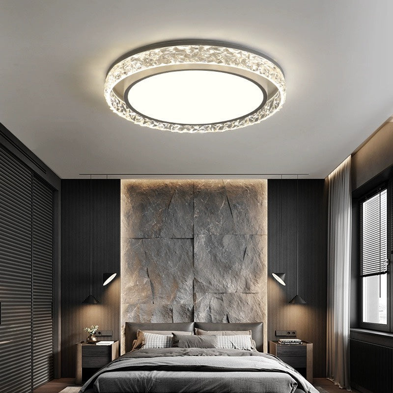 Flush Mount Iron Ceiling Lamp Minimalist Design-Lighting > Ceiling Lights-casanuva-White-D50CM*H6CM-White Light-casanuva