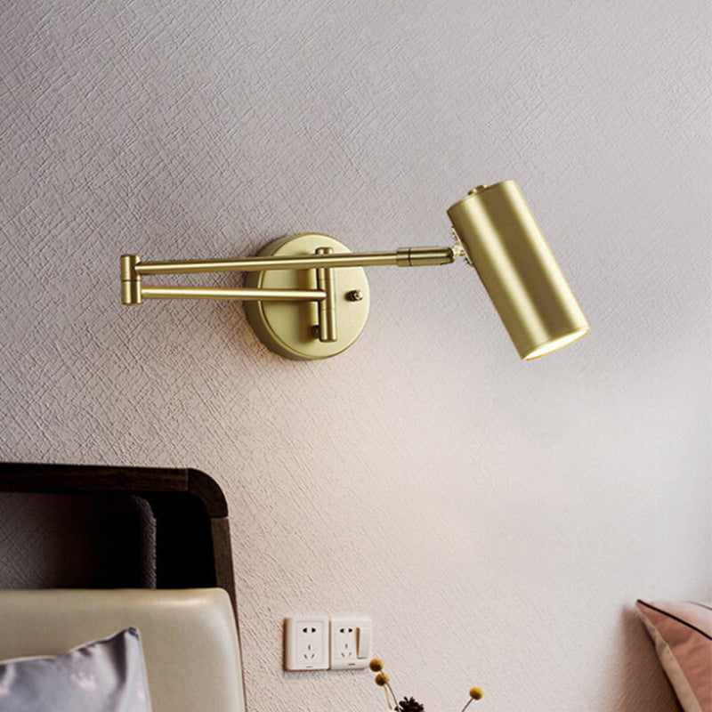 Folding Telescopic Long Pole Wall Sconce Lamp 1-Light Nordic Minimalist-Lighting > Wall Lights-casanuva-Gold-100V-120V-casanuva