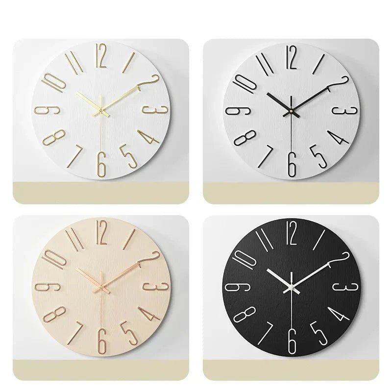 Frameless Wooden Wall Clock Scandinavian Minimalist Design-Home Decor > Clocks-casanuva-casanuva