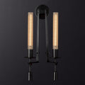 French Classic Wall Lamp-Lighting > Wall Lights-casanuva-22cmx71cm-Black & Clear glass-casanuva