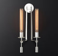 French Classic Wall Lamp-Lighting > Wall Lights-casanuva-22cmx71cm-Chrome & Clear glass-casanuva