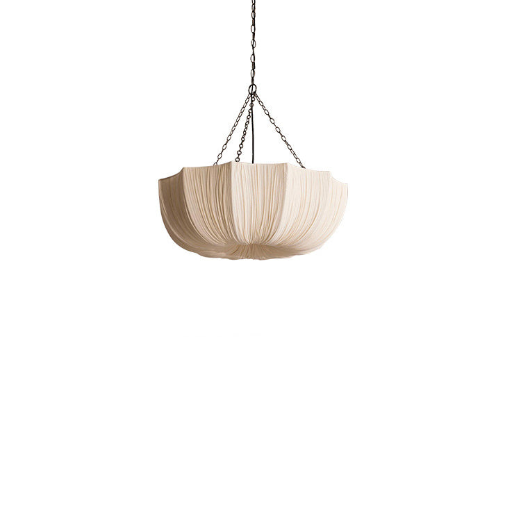 French Petal Semicircular Fabric Lampshade Iron Chandelier 3/5 Light-Lighting > Chandeliers & Pendant Lights-casanuva-casanuva