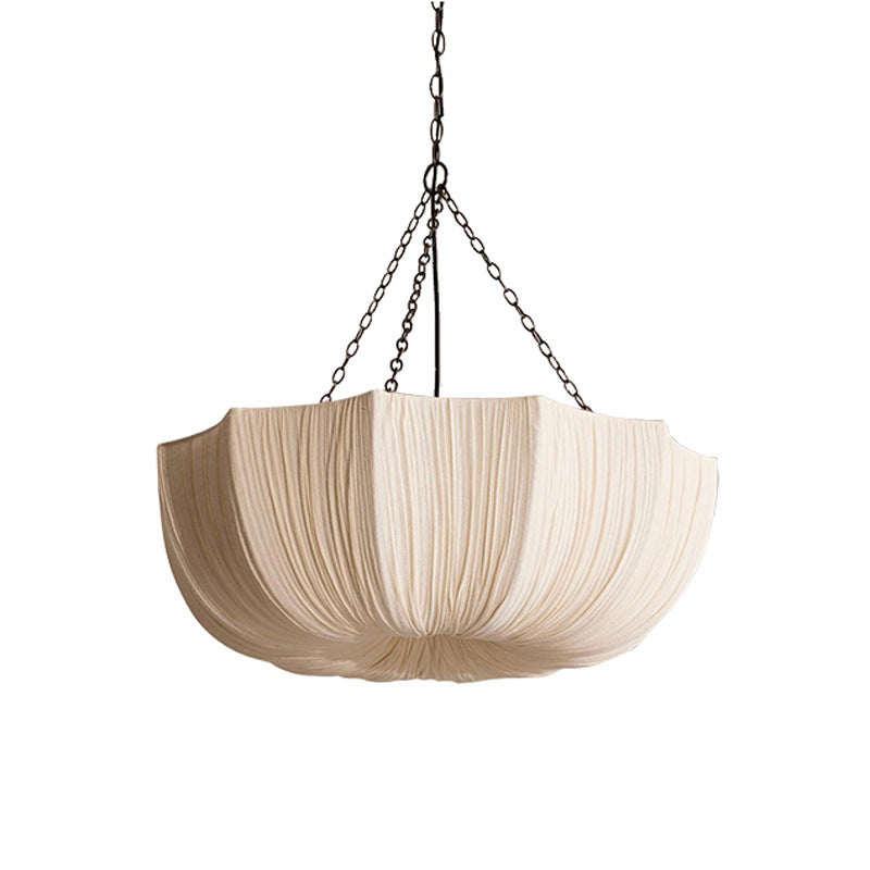 French Petal Semicircular Fabric Lampshade Iron Chandelier 3/5 Light-Lighting > Chandeliers & Pendant Lights-casanuva-casanuva
