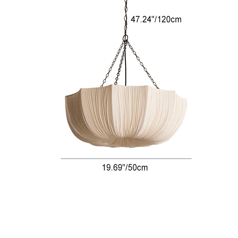 French Petal Semicircular Fabric Lampshade Iron Chandelier 3/5 Light-Lighting > Chandeliers & Pendant Lights-casanuva-casanuva