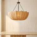 French Petal Semicircular Fabric Lampshade Iron Chandelier 3/5 Light-Lighting > Chandeliers & Pendant Lights-casanuva-casanuva