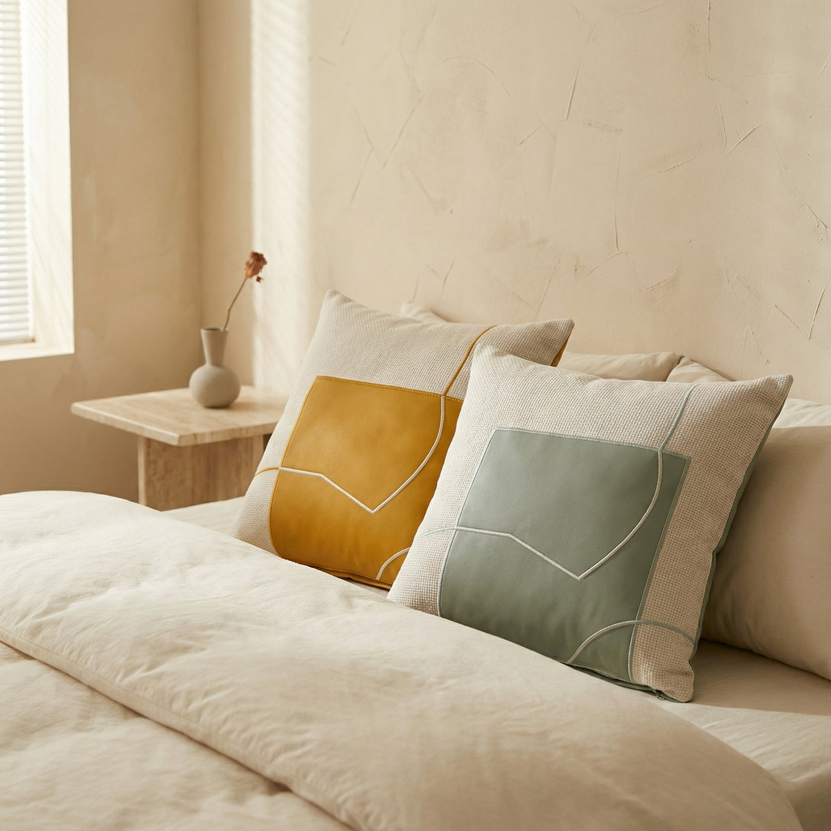Geometric Embroidered Decorative Cushion Soft Luxury Fabric-Covers & Textiles > Throw Pillows-casanuva-casanuva