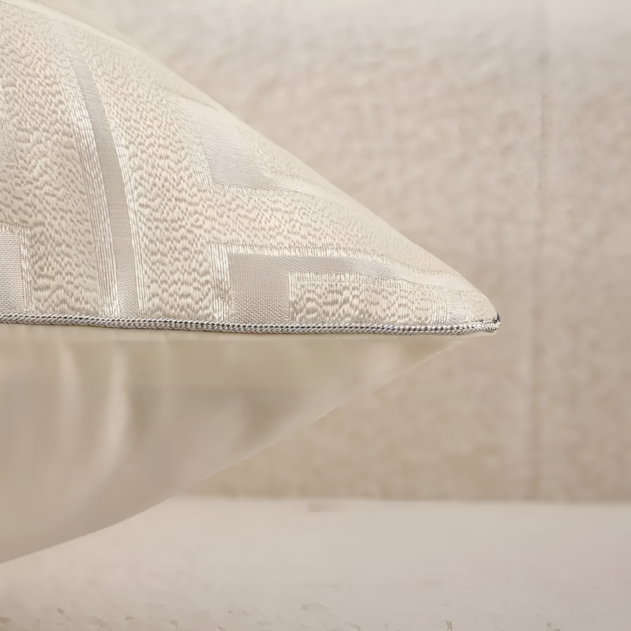 Geometric Jacquard Cushion Cover-Covers & Textiles > Cushion Covers-casanuva-casanuva