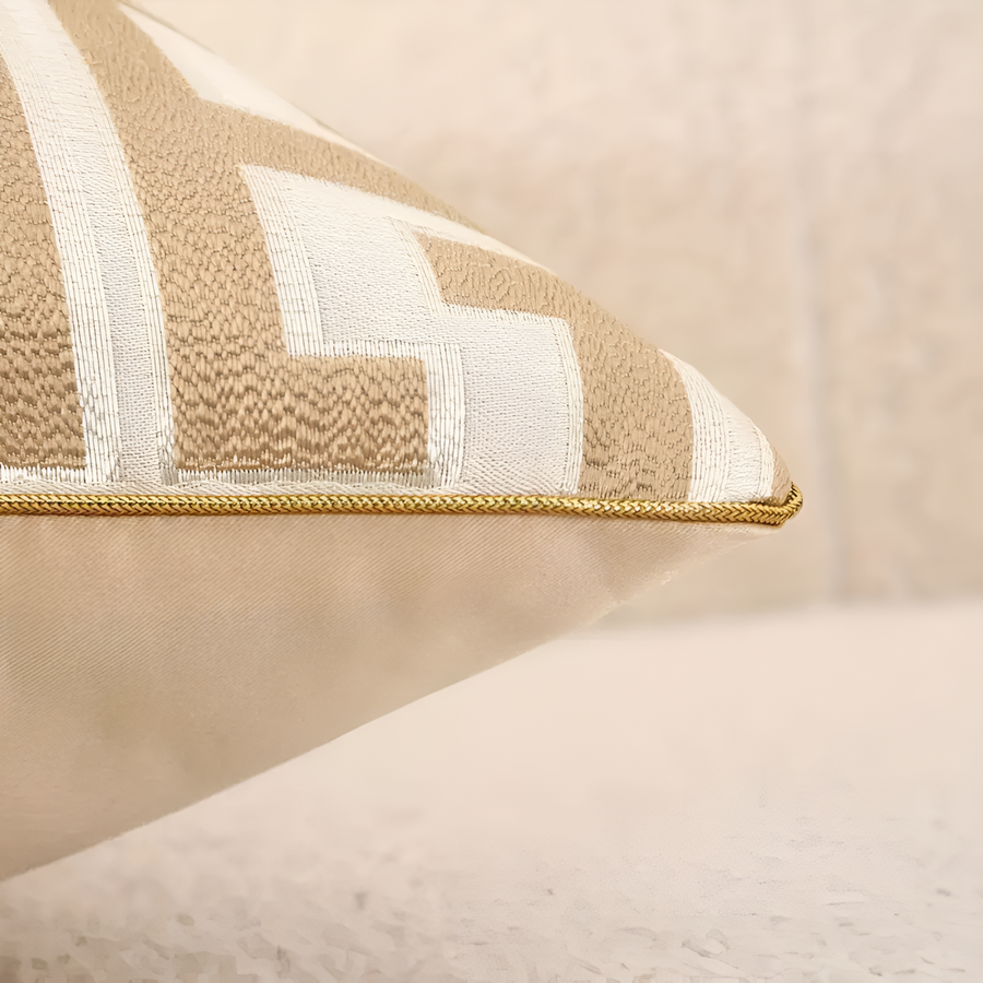 Geometric Jacquard Cushion Cover-Covers & Textiles > Cushion Covers-casanuva-casanuva
