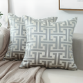 Geometric Jacquard Cushion Cover-Covers & Textiles > Cushion Covers-casanuva-Gray-18"x18"-casanuva