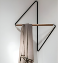 Geometric Metal Wall Coat Rack with Wooden Bar-Home Decor > Decorative Accessories-casanuva-casanuva