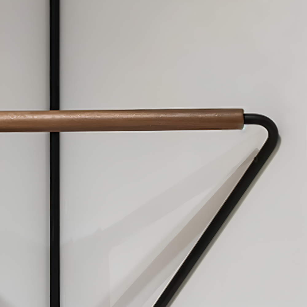 Geometric Metal Wall Coat Rack with Wooden Bar-Home Decor > Decorative Accessories-casanuva-casanuva