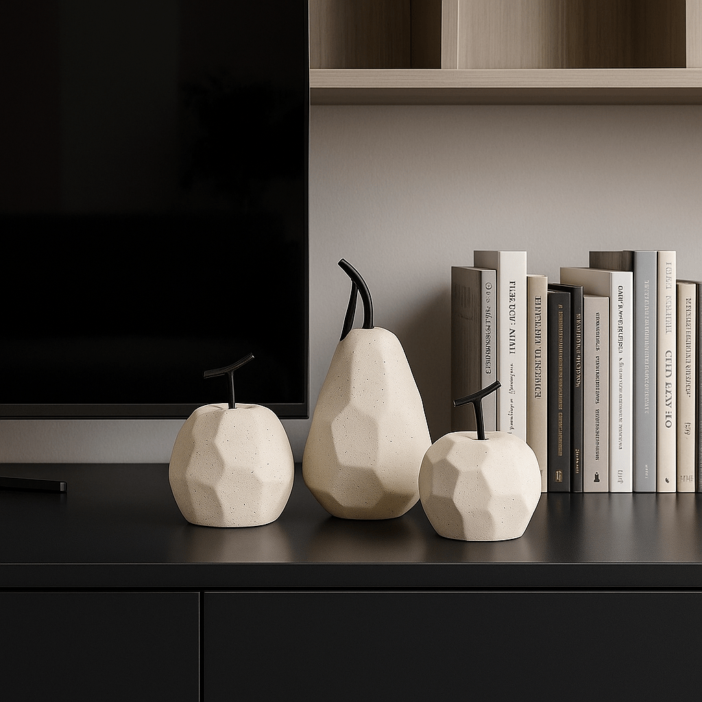 Geometric Resin Fruit Sculpture-Home Decor > Sculptures & Figurines-casanuva-casanuva