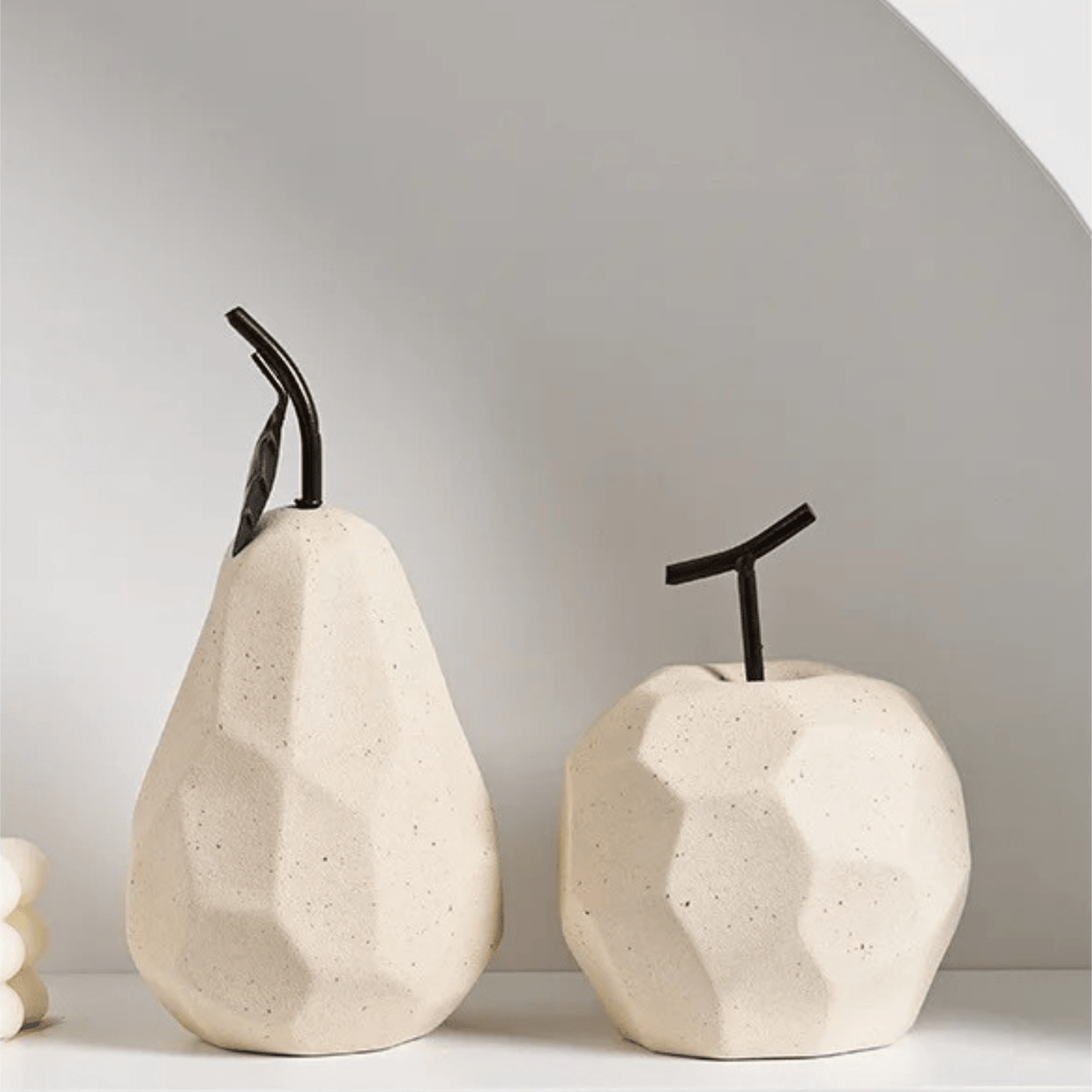 Geometric Resin Fruit Sculpture-Home Decor > Sculptures & Figurines-casanuva-casanuva