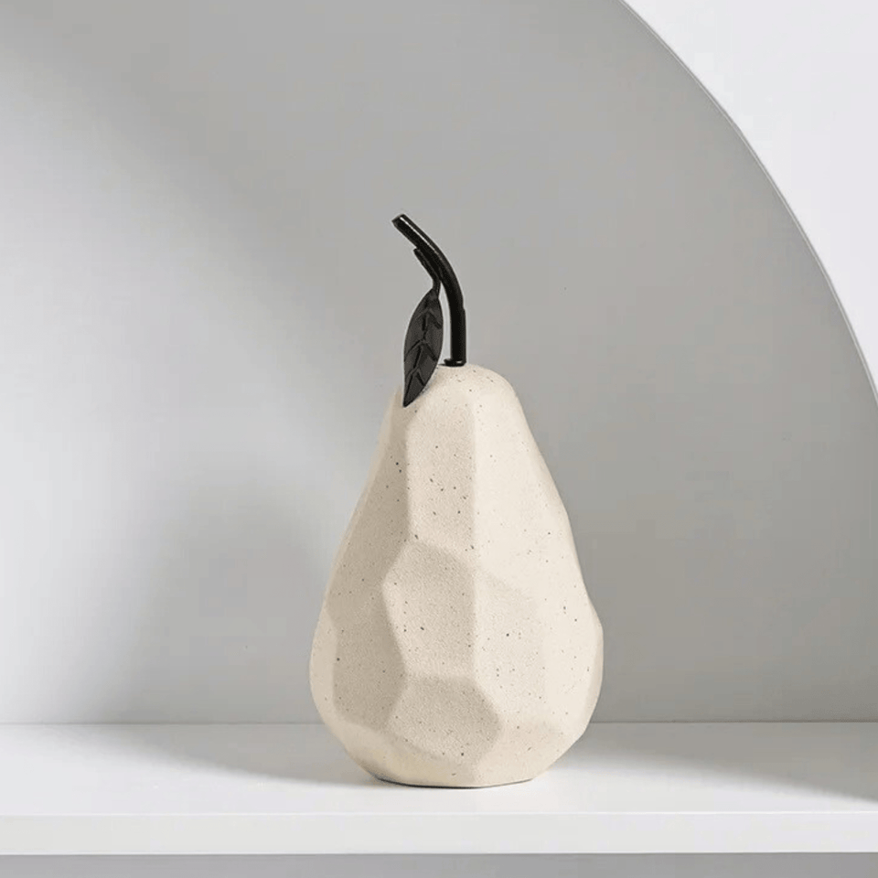 Geometric Resin Fruit Sculpture-Home Decor > Sculptures & Figurines-casanuva-Pear-casanuva