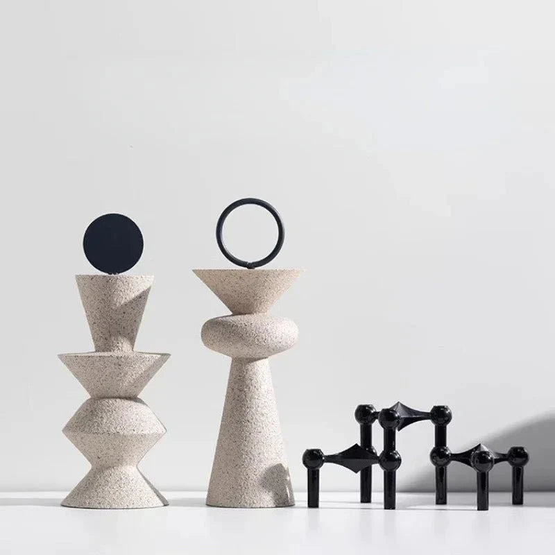 Geometric Sanded Resin Statue-Home Decor > Sculptures & Figurines-casanuva-casanuva
