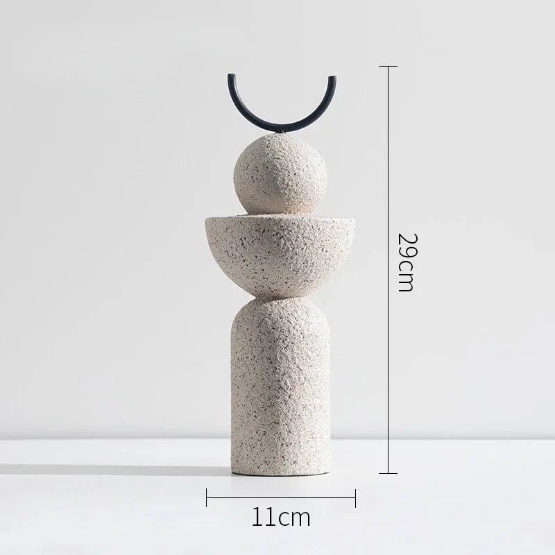 Geometric Sanded Resin Statue-Home Decor > Sculptures & Figurines-casanuva-D-casanuva