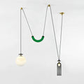 Geometric Shape Modern Chandelier Light Fixture-Lighting > Chandeliers & Pendant Lights-casanuva-Section I Green & Grey &-casanuva