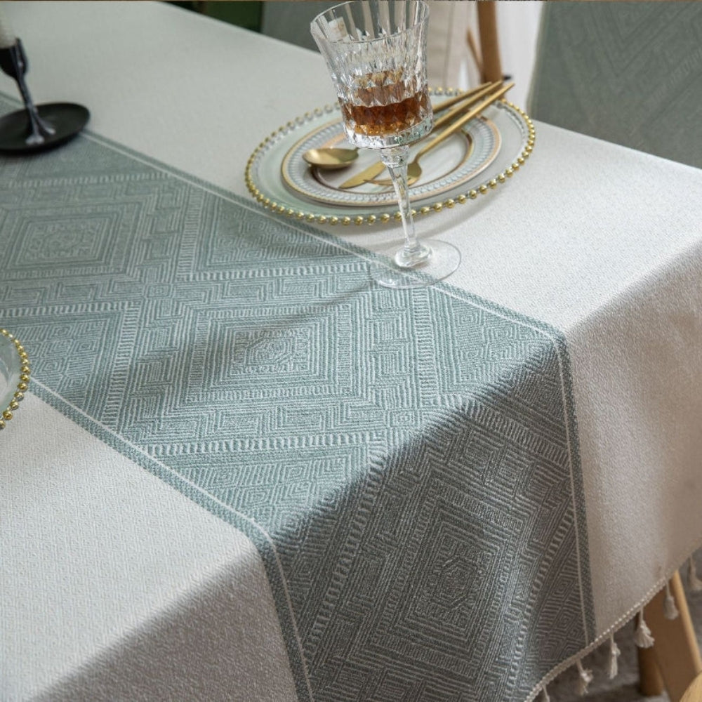 Geometric Tassel Tablecloth-Covers & Textiles > Table Cloths-casanuva-casanuva