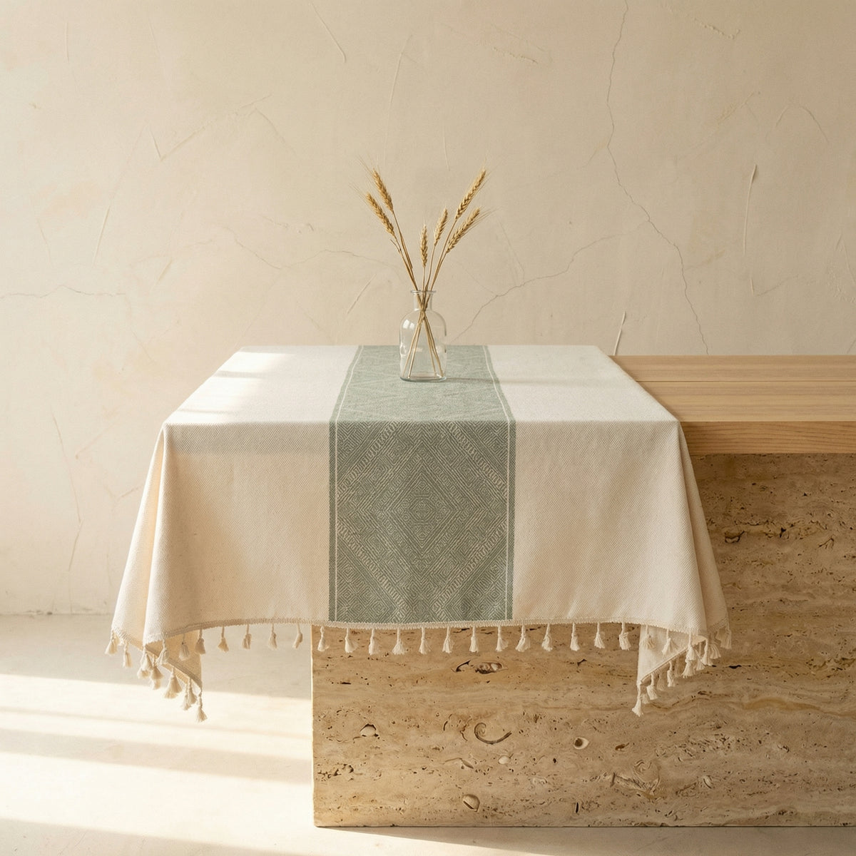Geometric Tassel Tablecloth-Covers & Textiles > Table Cloths-casanuva-casanuva
