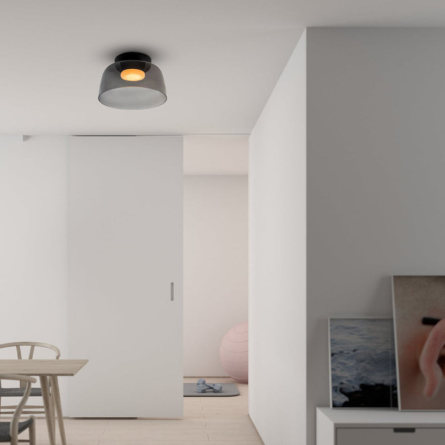 Glass Ceiling Light Nordic Medieval Style-Lighting > Ceiling Lights-casanuva-Gray-1 layer-D32*H16cm-3-Color Changeable-casanuva
