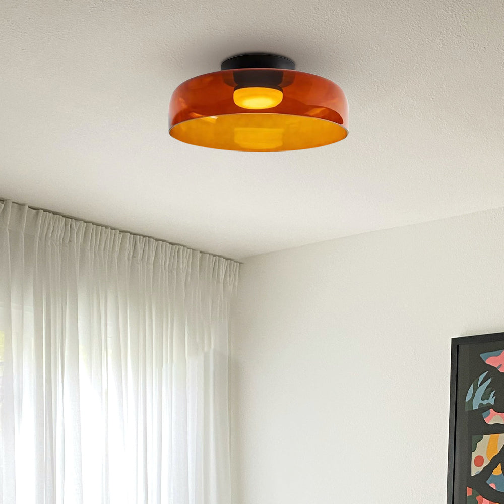 Glass Ceiling Light Nordic Medieval Style-Lighting > Ceiling Lights-casanuva-Orange-1 layer-D42*H11cm-3-Color Changeable-casanuva