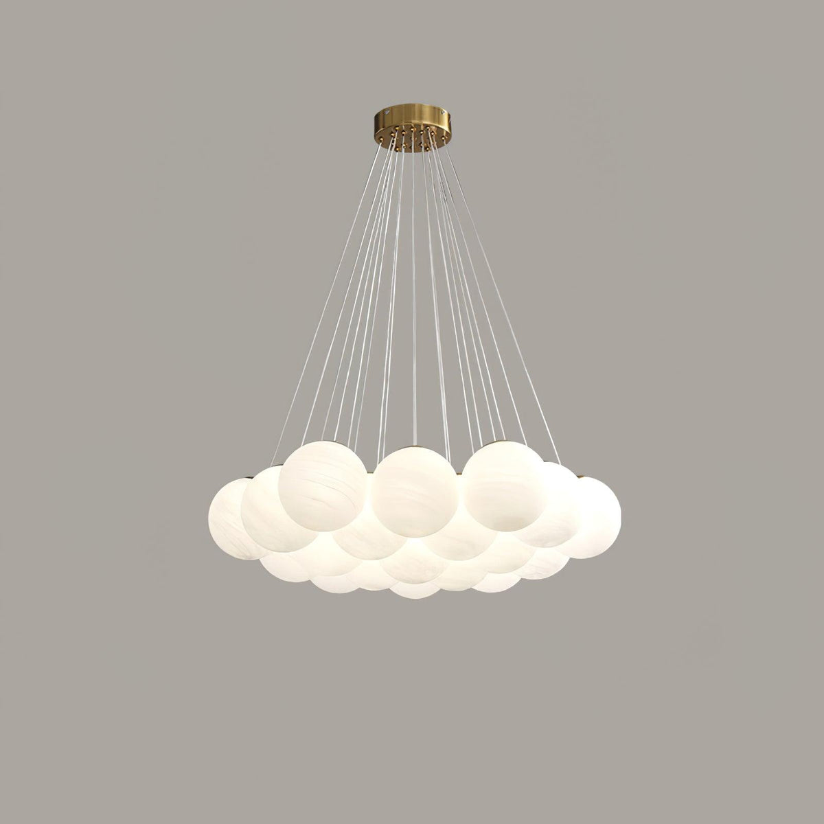 Glass Chandelier Cluster Lighting-Lighting > Chandeliers & Pendant Lights-casanuva-19 heads 75cmx150cm-Gold & White-casanuva