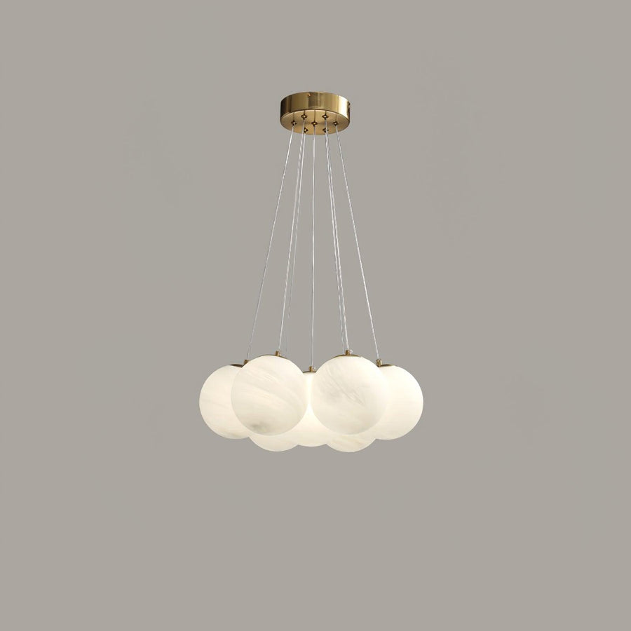 Glass Chandelier Cluster Lighting-Lighting > Chandeliers & Pendant Lights-casanuva-45cmx150cm-Gold & White-casanuva