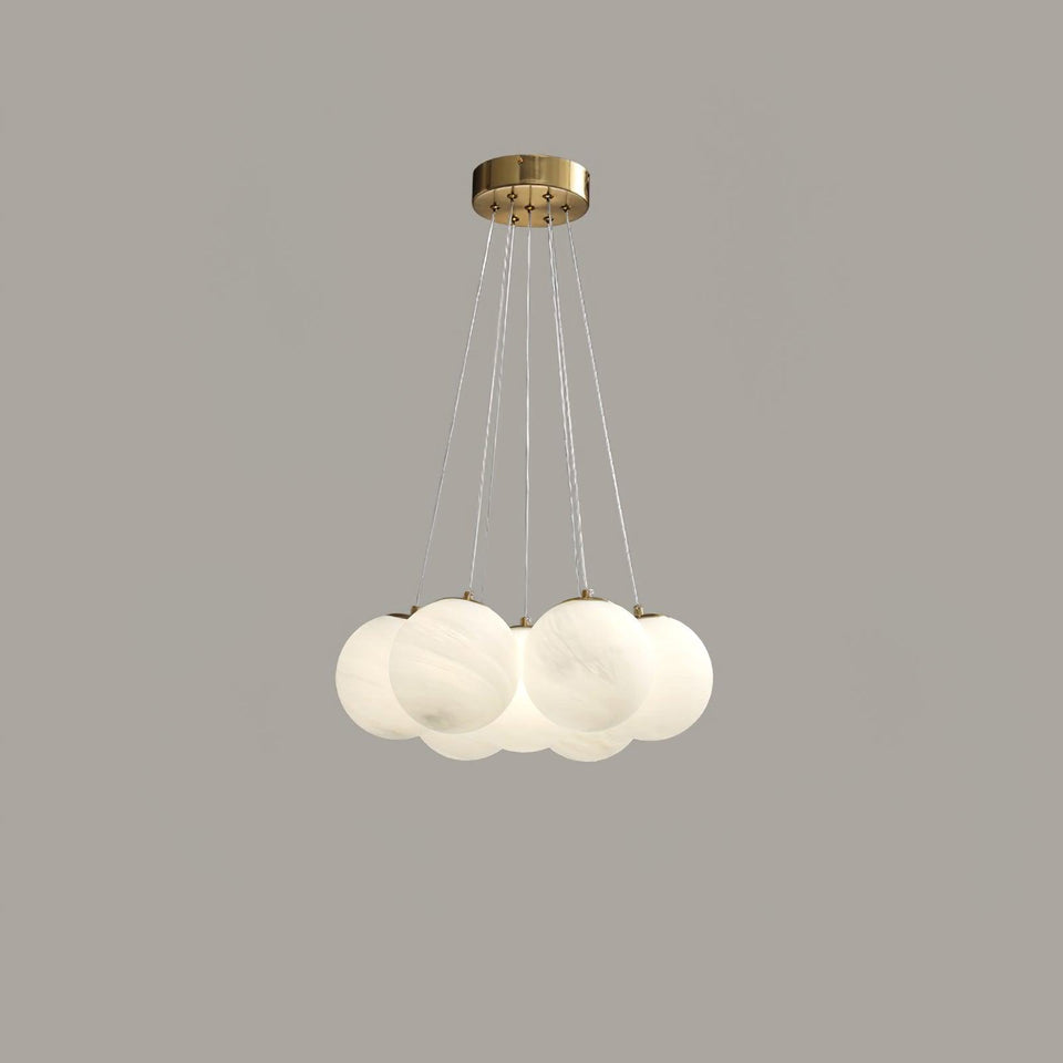Glass Chandelier Cluster Lighting-Lighting > Chandeliers & Pendant Lights-casanuva-45cmx150cm-Gold & White-casanuva