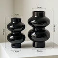 Glass Flower Vase Retro Design-Home Decor > Vases-casanuva-Black 2-piece set-casanuva