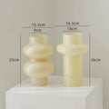Glass Flower Vase Retro Design-Home Decor > Vases-casanuva-Custard 2-piece set-casanuva