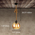 Glass Globe Pendant Light with Retro Rope Hanging Design-Lighting > Pendant Lights-casanuva-casanuva