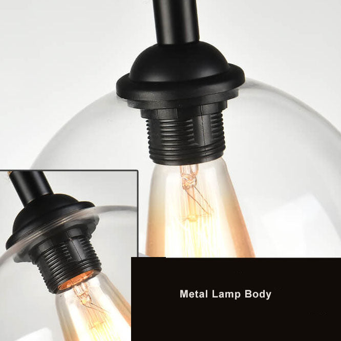 Glass Globe Pendant Light with Retro Rope Hanging Design-Lighting > Pendant Lights-casanuva-casanuva