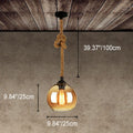 Glass Globe Pendant Light with Retro Rope Hanging Design-Lighting > Pendant Lights-casanuva-casanuva