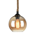 Glass Globe Pendant Light with Retro Rope Hanging Design-Lighting > Pendant Lights-casanuva-9.84''-Amber-220V-240V-casanuva