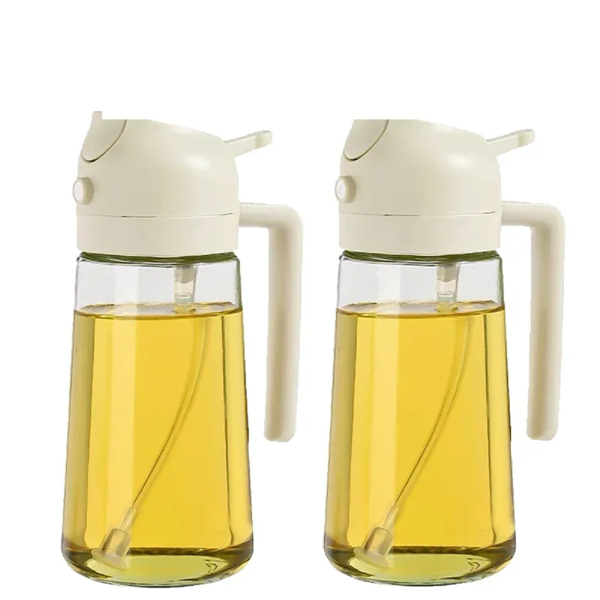 Glass Oil Sprayer and Dispenser 2 in 1-Kitchen & Dining > Kitchen Accessories-casanuva-2 PCs - White-casanuva