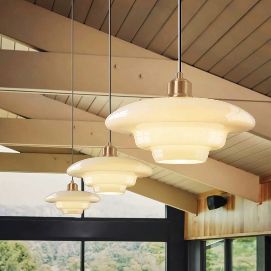 Glass Pendant Light Nordic Minimalist Design-Lighting > Pendant Lights-casanuva-White-Style A-30cmx13cm-casanuva