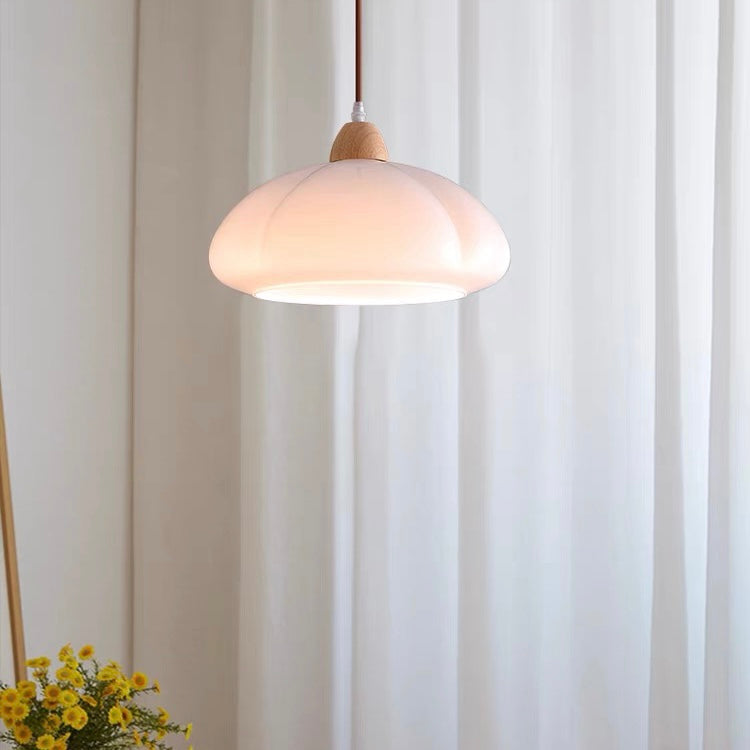 Glass Pendant Light for Retro Kitchen Island-Lighting > Pendant Lights-casanuva-White-D30*H19CM-casanuva
