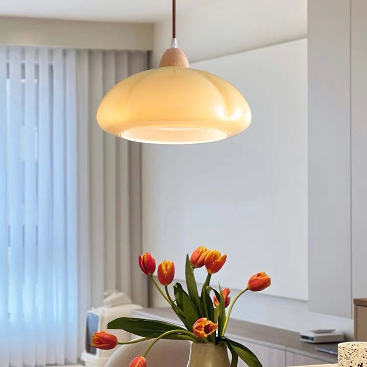 Glass Pendant Light for Retro Kitchen Island-Lighting > Pendant Lights-casanuva-Yellow-D30*H19CM-casanuva