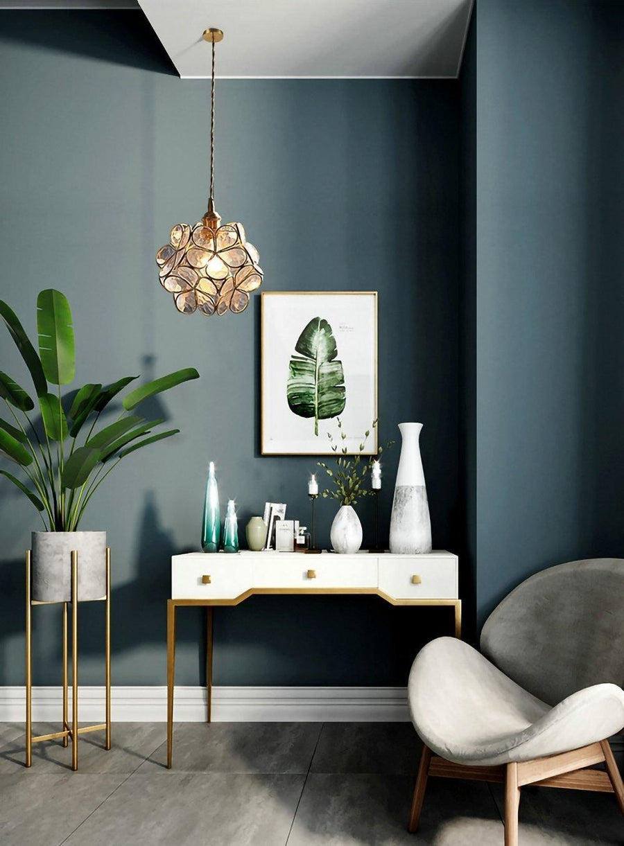 Glass Pendant Light with Petal Design-Lighting > Pendant Lights-casanuva-casanuva