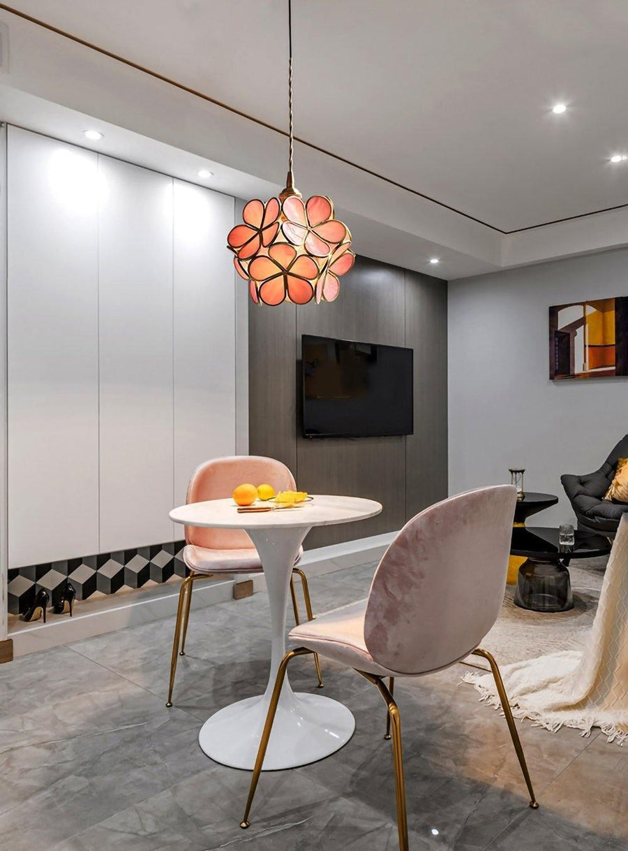 Glass Pendant Light with Petal Design-Lighting > Pendant Lights-casanuva-casanuva
