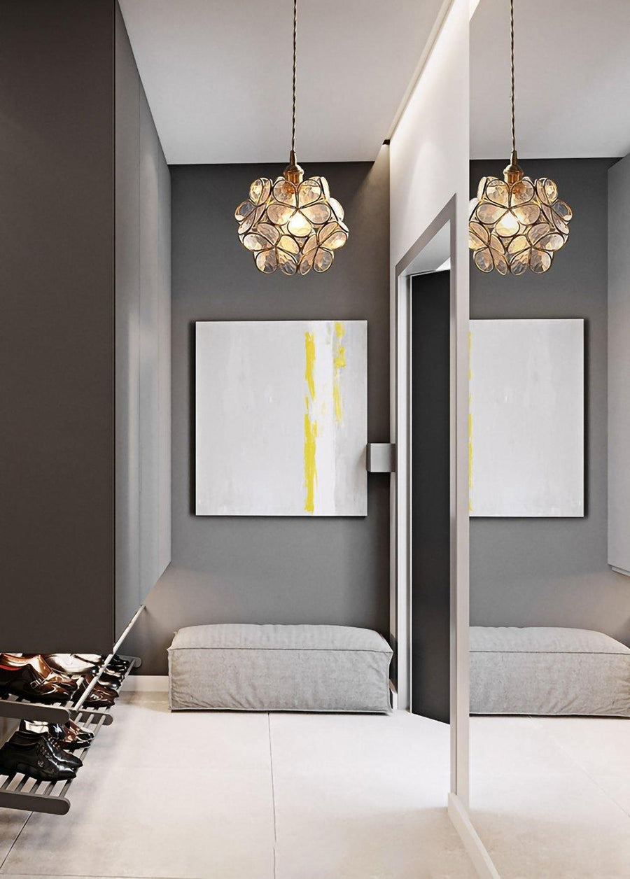 Glass Pendant Light with Petal Design-Lighting > Pendant Lights-casanuva-casanuva