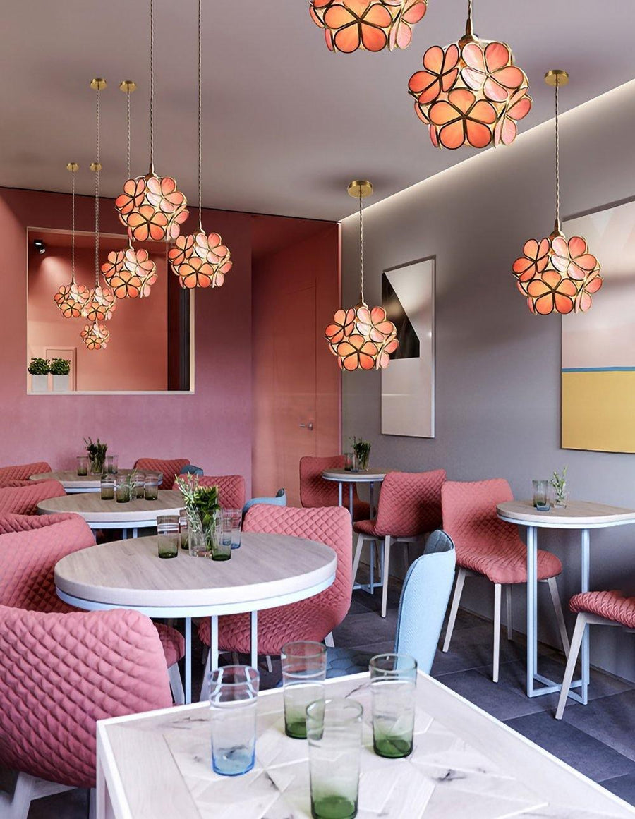 Glass Pendant Light with Petal Design-Lighting > Pendant Lights-casanuva-casanuva