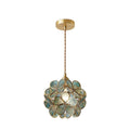 Glass Pendant Light with Petal Design-Lighting > Pendant Lights-casanuva-20cmxH20cm-Blue-casanuva