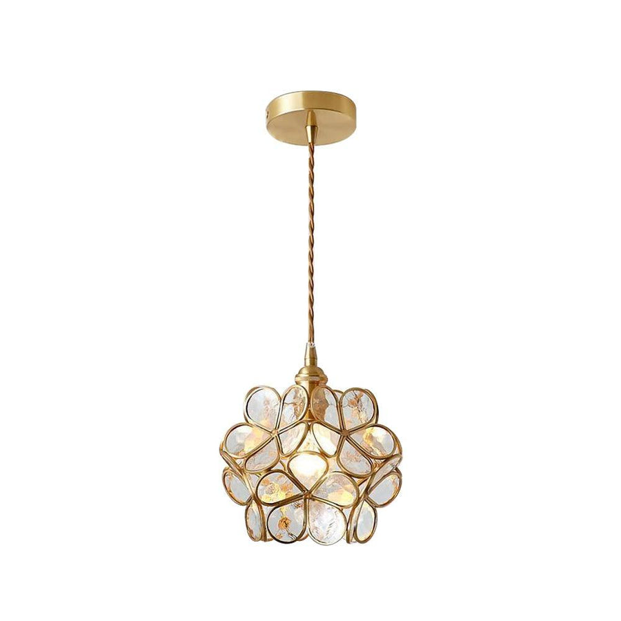 Glass Pendant Light with Petal Design-Lighting > Pendant Lights-casanuva-20cmxH20cm-Transparent C-casanuva