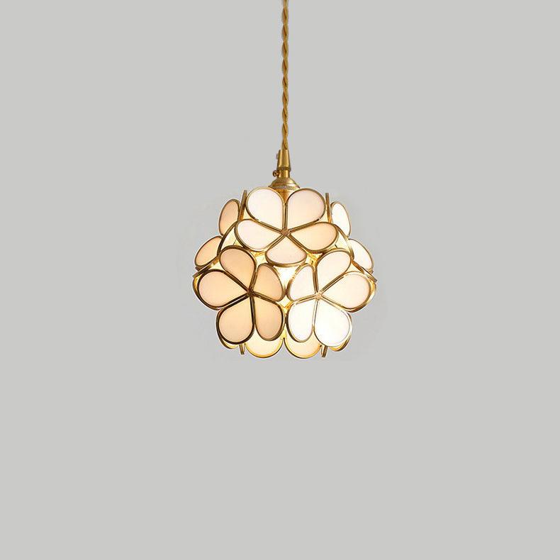 Glass Pendant Light with Petal Design-Lighting > Pendant Lights-casanuva-20cmxH20cm-White-casanuva