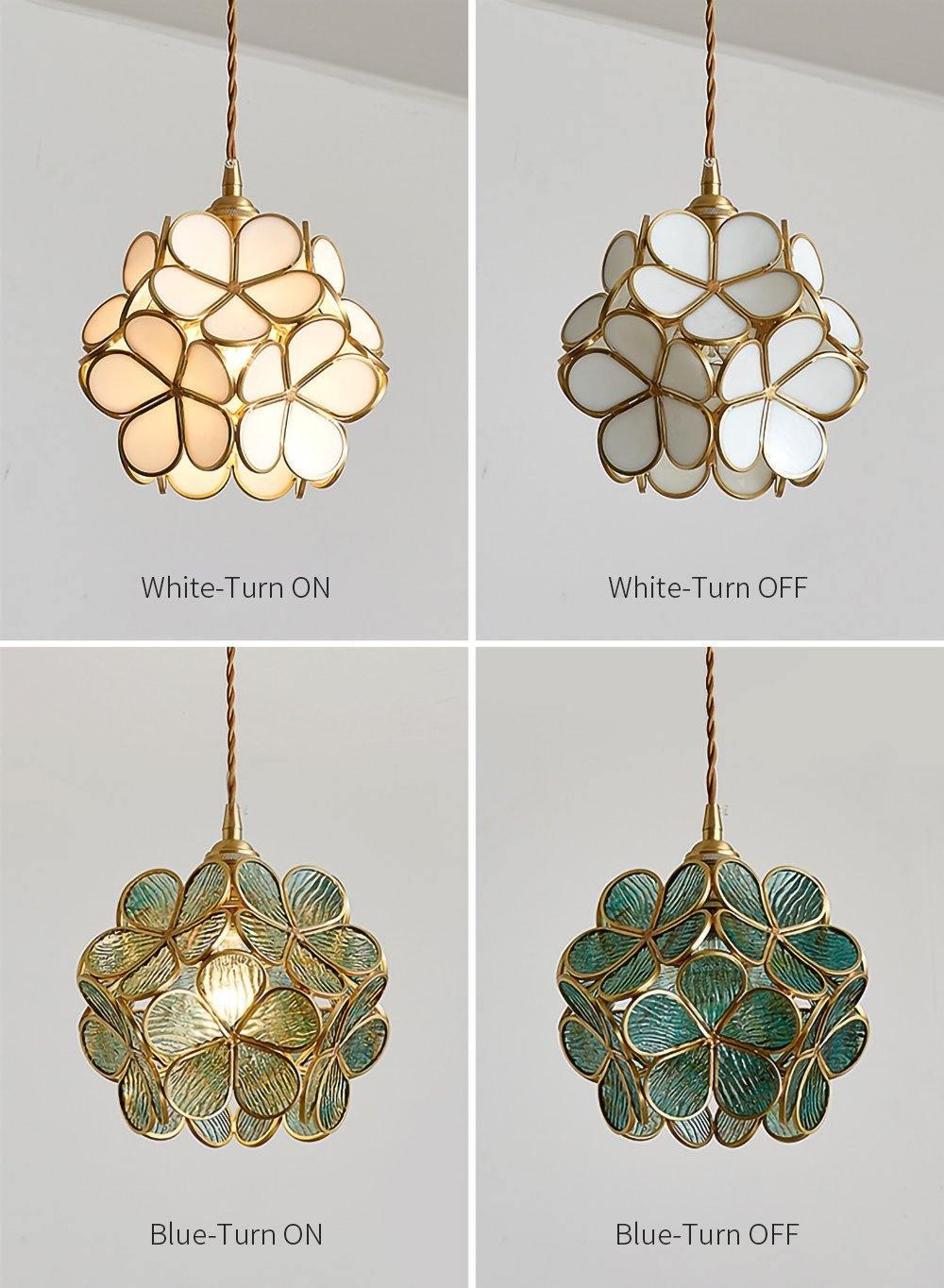 Glass Pendant Light with Petal Design-Lighting > Pendant Lights-casanuva-casanuva