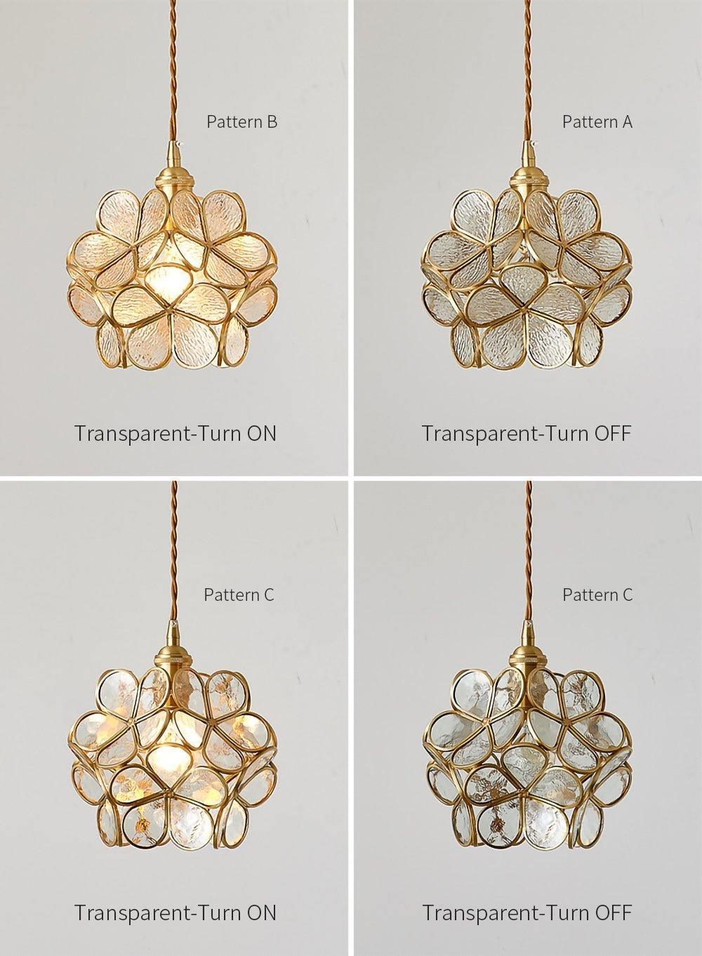 Glass Pendant Light with Petal Design-Lighting > Pendant Lights-casanuva-casanuva