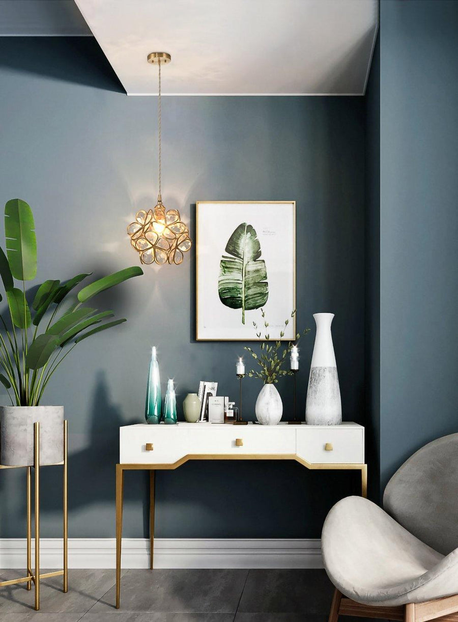 Glass Pendant Light with Petal Design-Lighting > Pendant Lights-casanuva-casanuva